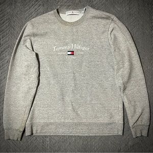 Tommy Hilfiger Vintage Gray Crewneck Pullover Sweatshirt Y2K